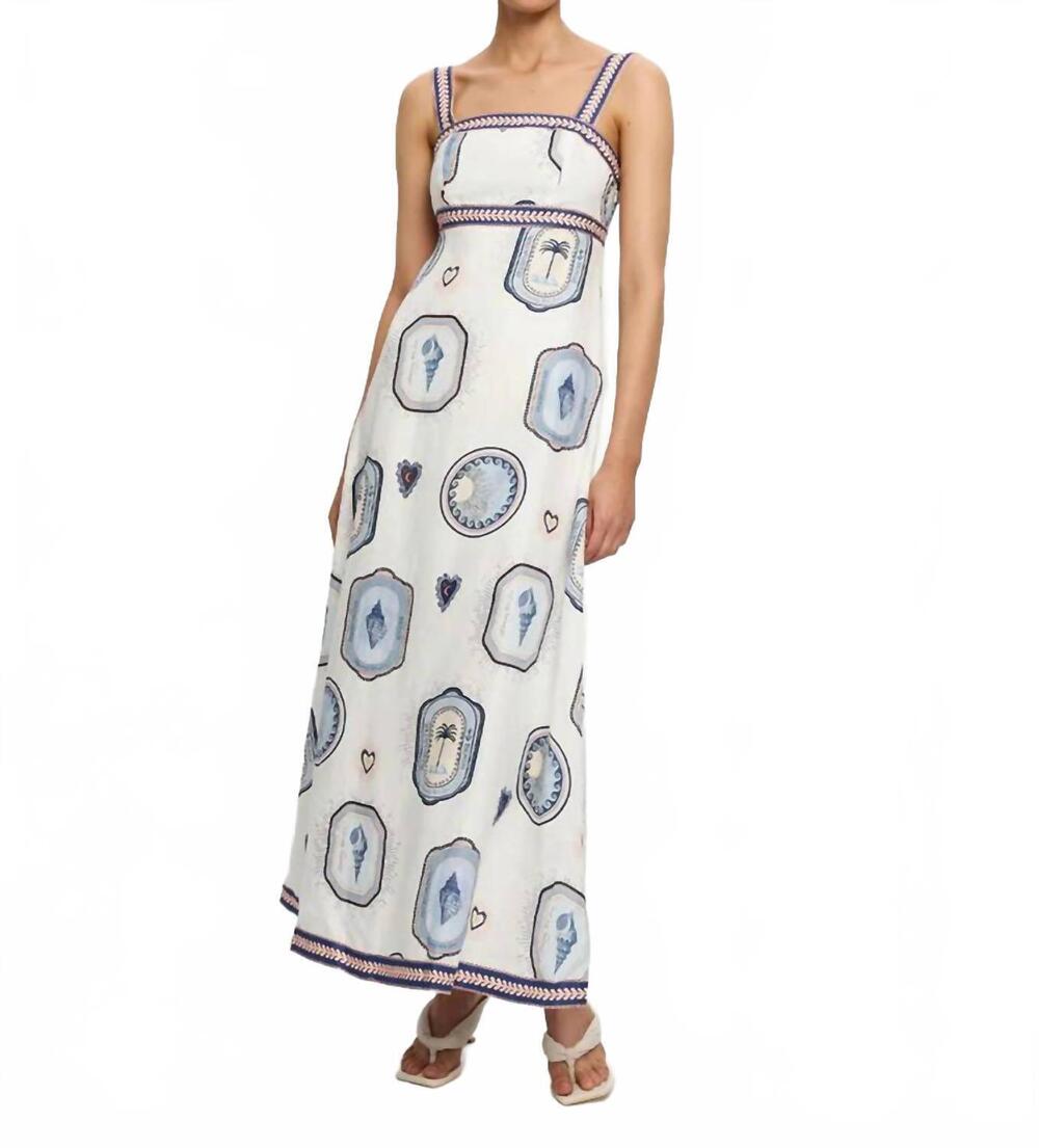 NEW KIVARI alessia maxi dress in cream navy